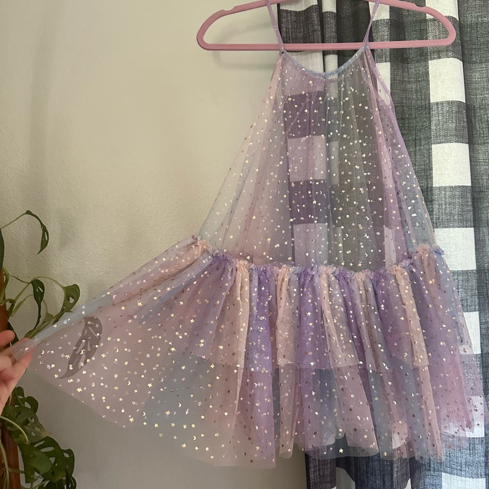 Cotton On Sheer Purple and Pink Starry Dress